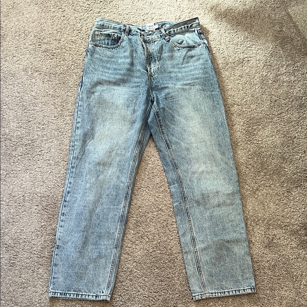 Princess Polly Light Blue Straight Jeans